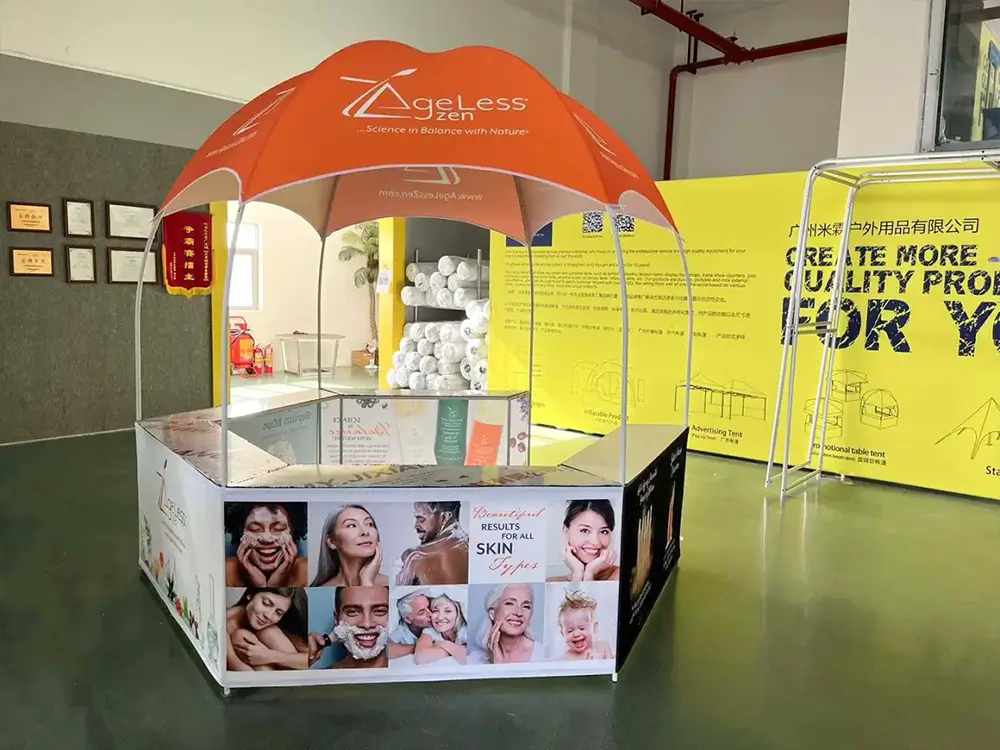 Sampling Kiosk Custom Kiosk Tent with Counter | 300kg Load Sampling Booth