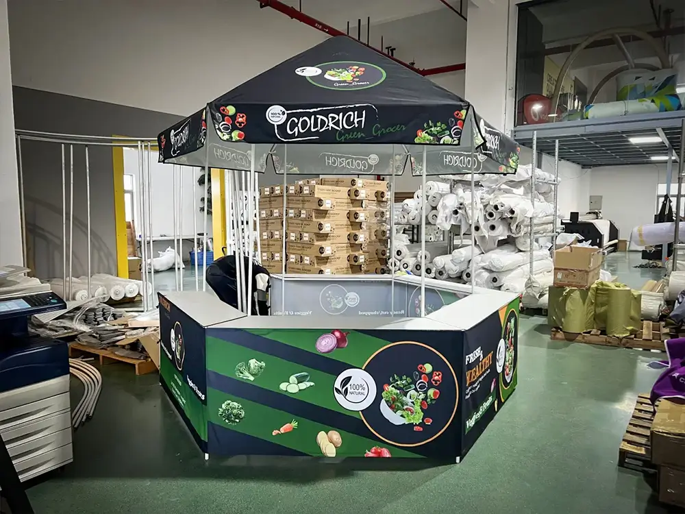 Sampling Kiosk Custom Kiosk Tent with Counter | 300kg Load Sampling Booth